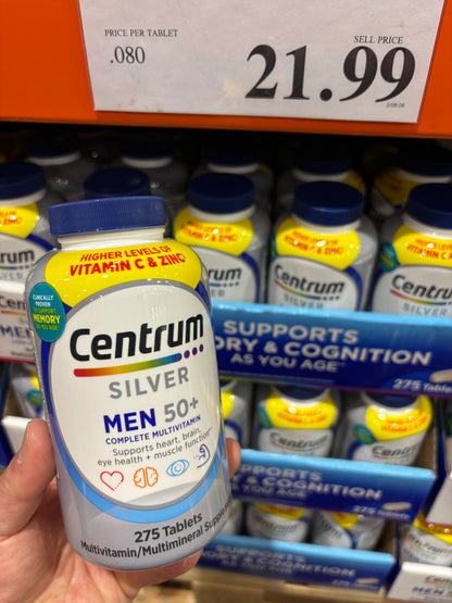 [미국직배송] 센트룸 실버 맨 50+ 멀티비타민 면역 강화 275정 (얼바인 코스트코 정품)